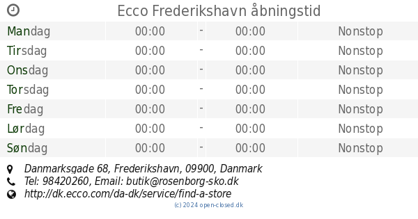 højen tung afbryde Ecco Frederikshavn åbningstid, Danmarksgade 68