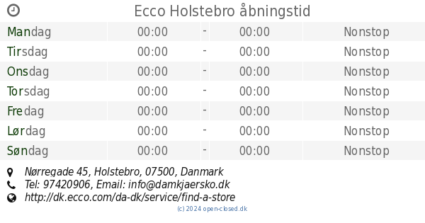 kold Væk Aktiver Ecco Holstebro åbningstid, Nørregade 45