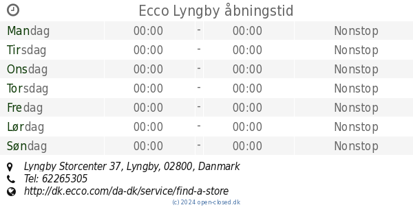 Ecco Lyngby åbningstid, Storcenter 37