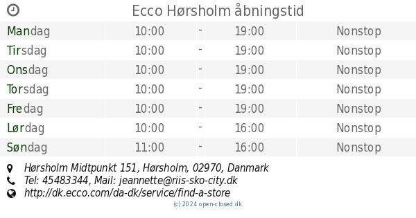 Envision lavendel Konsulat Ecco Hørsholm åbningstid, Hørsholm Midtpunkt 151