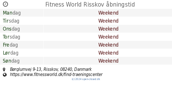 Stole på Knogle Lege med Fitness World Risskov åbningstid, Børglumvej 9-13